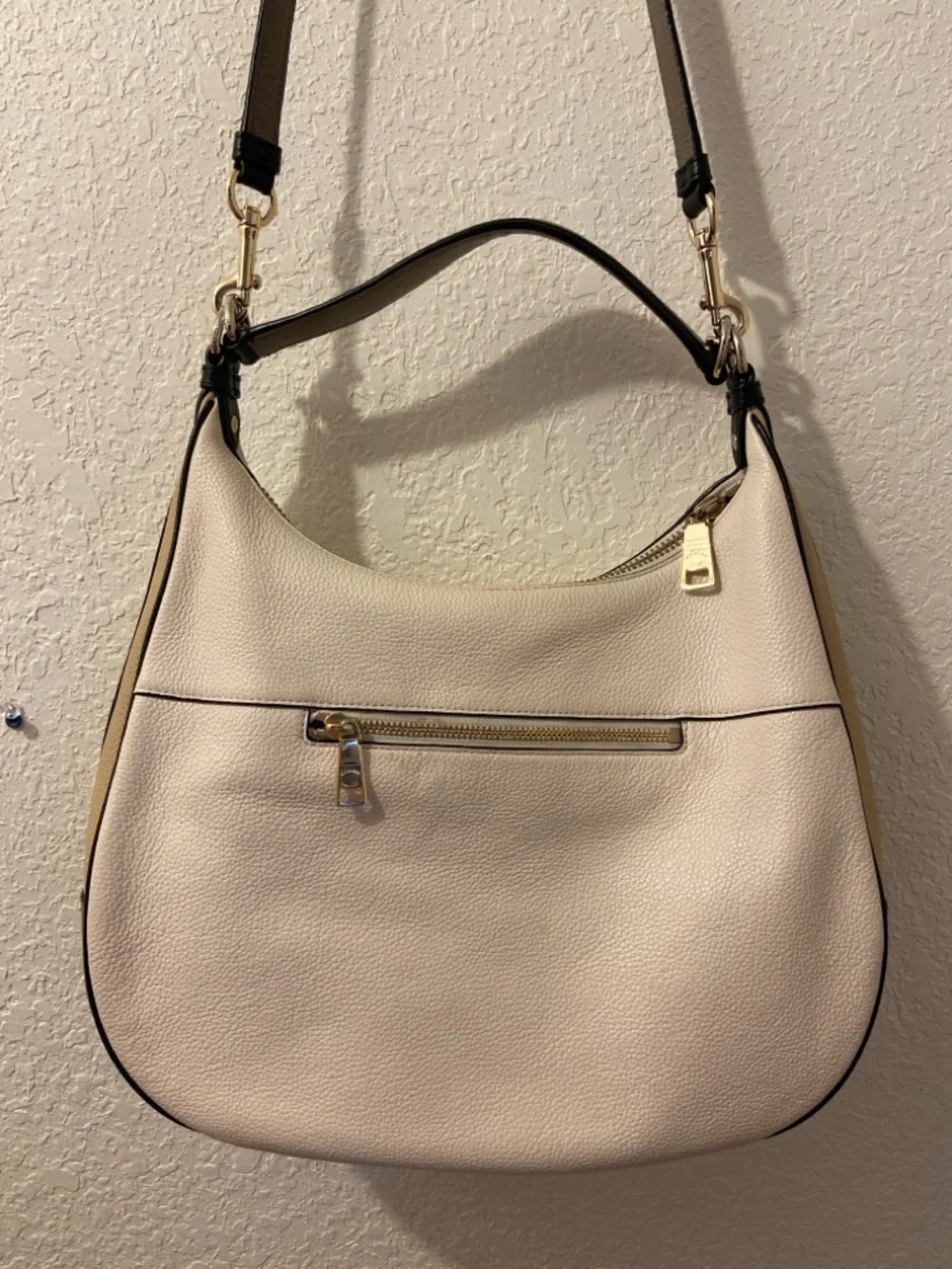 Coach Harley Hobo Geometric Ivory Tri-Color Pebbled Leather Shoulder Bag